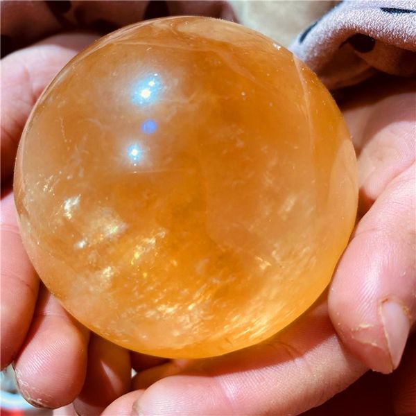 

drop natural citrine calcite quartz crystal sphere ball healing gemston home decor decorative objects & figurines