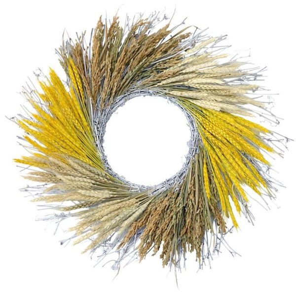 

decorative flowers & wreaths fall wreath harvest wheat ears front door window decoration diy wedding home party pendant wall decor