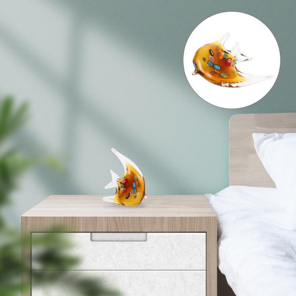 

decorations glass figurine sea life colorful fish art minitures handicraft animal figure