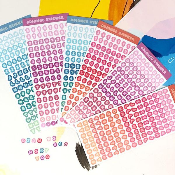 

gift wrap ins color numbers letters stickers diy scrapbook diary po junk journal stationery decoration