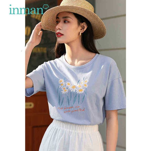 

women's t-shirt t shirts summer t-shirt girl classic daisy pattern print english embroidery women causal short sleeve t14d, White