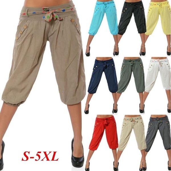 

women's pants & capris zogaa summer women casual sweatpants ladies harem knee length girls candy color chino girlfriends gifts 2021, Black;white