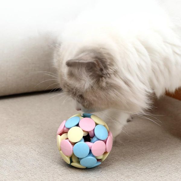 

color matching bell three-color knitting ball dog cat toy toys