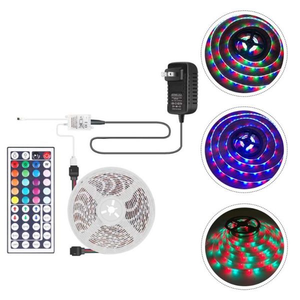 

set waterproof rgb colorful string light decorative strip lights us plug elbow & knee pads, Black;gray