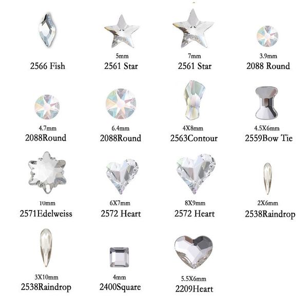 

nail art decorations yanruo fashion 3d crystal different shaped diamond flat back rhinestones decoration glitter nails accessoires, Silver;gold