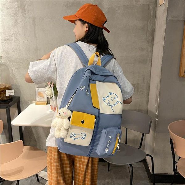 

cute school bag female college high students backpack for girls black pink women bags