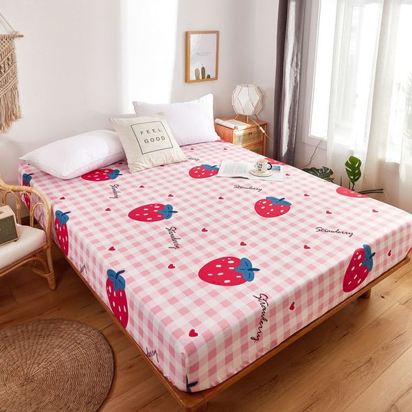 Moda Bedding 1 Colchesa + Pillowcase Simmons Capa protetora Anti-Mite Limpo Bedroom Cama de cama para criança Saia F0078 210420