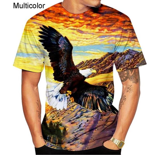 

men's t-shirts belief om eagle 3d printed t-shirt men/women casual street breathable short sleeve size xs-5xl, White;black