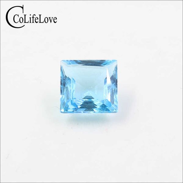 VVS сорт натуральный Topaz Gemstone 8 мм принцесса квадрат вырезать светло-голубой топаз свободный драгоценный камень H1015
