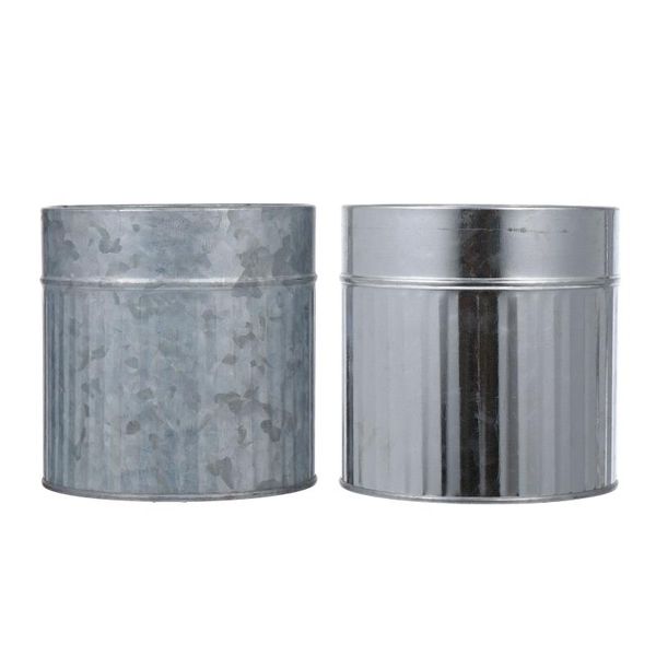 

planters & pots 2pcs simple flowerpot plants bucket flower arrangement (silver)