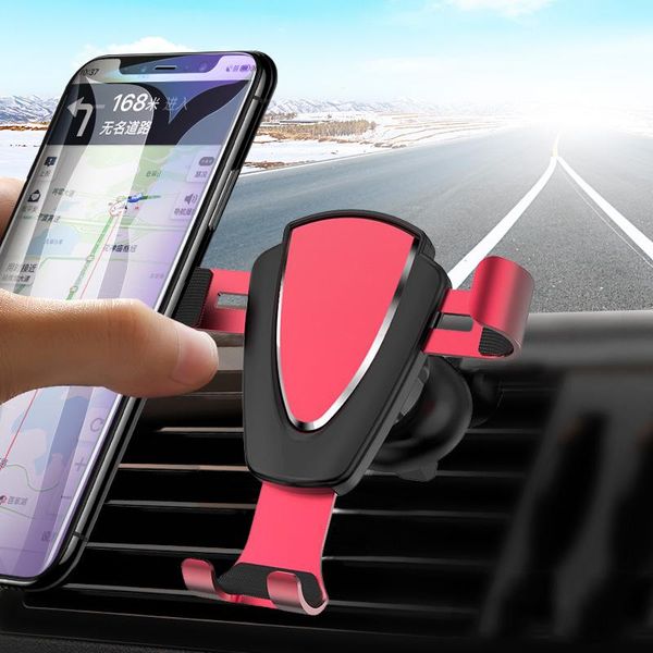 

cell phone mounts & holders aluminum alloy car air vent mount automatic gravity cellphone mobile holder stand flexible braket