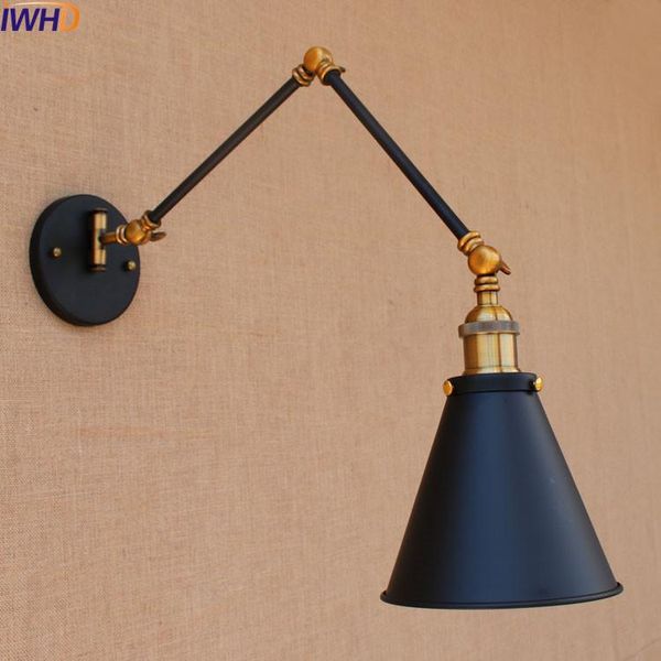 Wandleuchten IWHD Swing Long Arm Light LED Lampen Esszimmer Loft-Stil Industrie Vintage Lampe Sconce Applique Murale