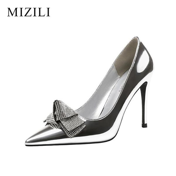 

dress shoes blingling women pumps high heels silver for stilettos fashion luxury wedding party big size, Black