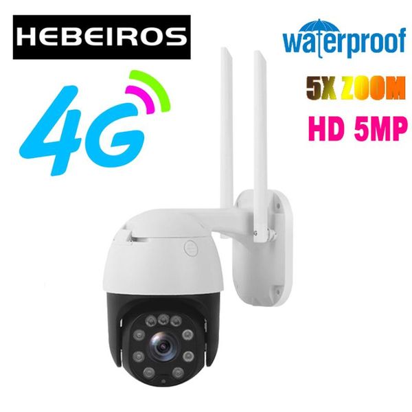 

cameras hebeiros gsm 4g 5mp human tracking wifi camera ip66 waterproof outdoor 5x optical zoom color vision security cctv ip ptz