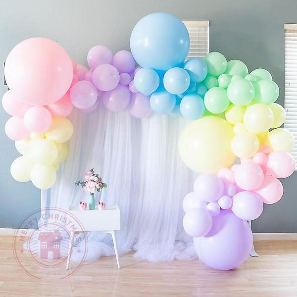 

party decoration thickening round macaron latex balloon wedding happy birthday garland arch decor balloons accessories wholesale