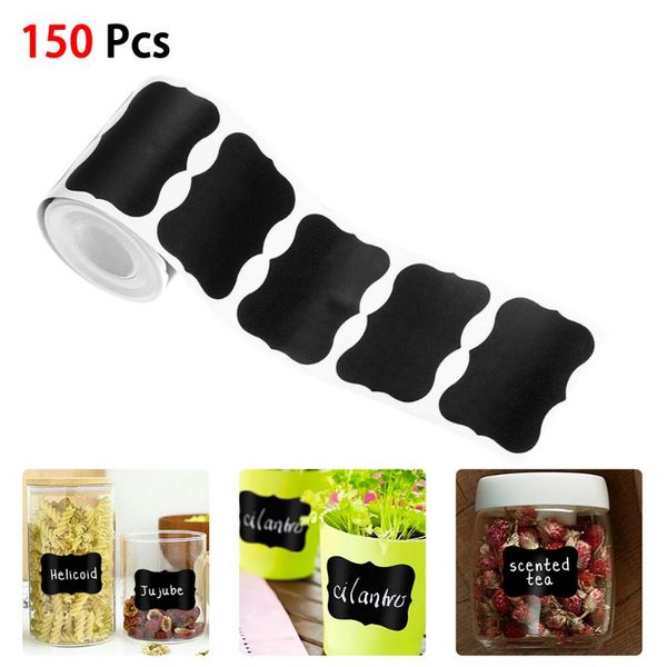 

gift wrap 150pcs/roll blackboard labels sticker waterproo for kitchen jars stickers removable waterproof chalkboard