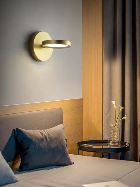 

wall lamp nordic circular mirror headlights lamps strobe bedroom study aisle post modern sconce lights minimalist deco fixtures