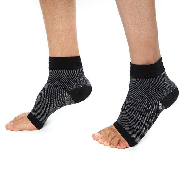 

ankle support 1 pair stripe compression socks anti fatigue breathable sleeve running football cycling foot protector brace, Blue;black
