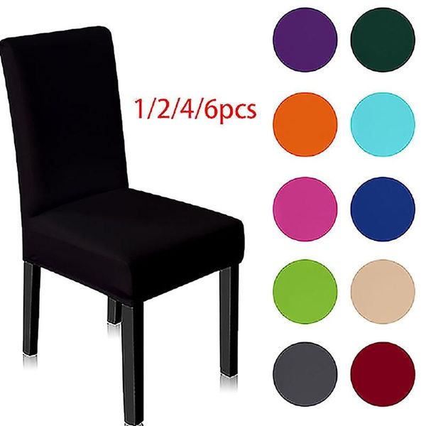 

chair covers 1 piece/2 pieces/4 pieces/6 pieces of pure color, all- anti-fouling and non-slip, suitable for various covers.