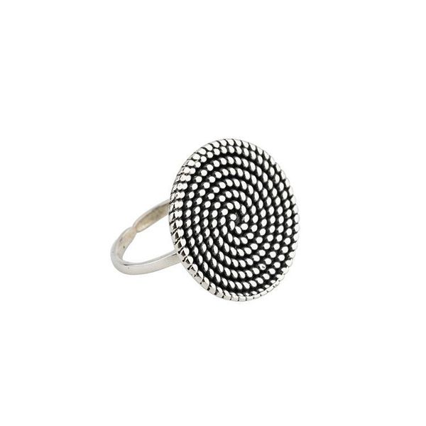 

cluster rings ins 100% real. authentic 925 sterling silver rope ring female women's wide ound disc big spiral fine jewelry tlj1131, Golden;silver
