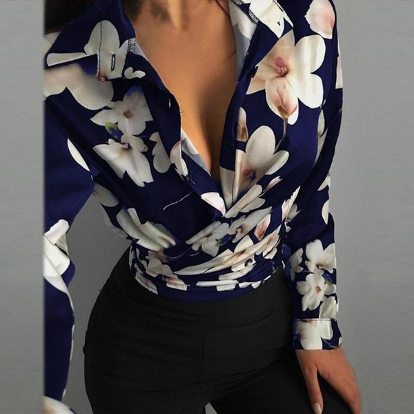 

women's blouses & shirts women butterflies print shirt turn-down collar autumn long sleeve v neck pullover blouse ladies, White