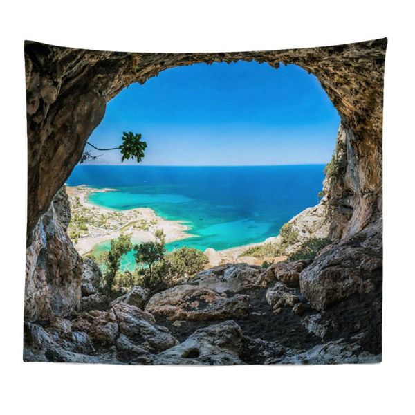 

tapestries 1pc natural sea view background cloth backdrop fashionable wall tapestry