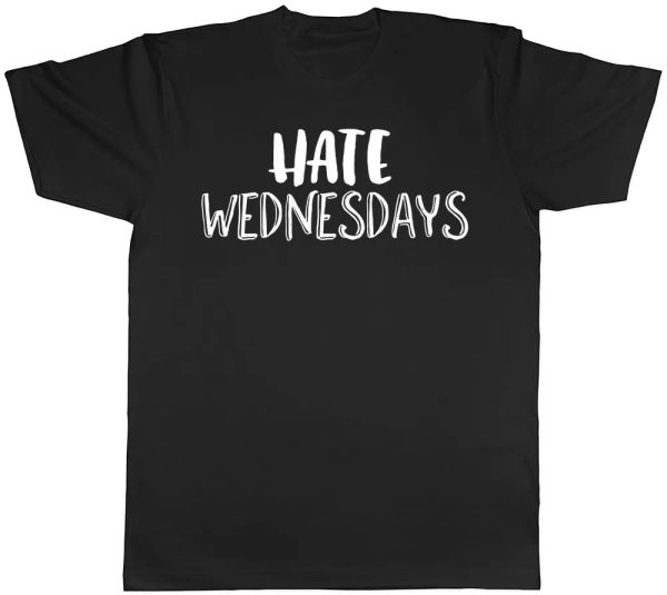 

hate wednesdays funny mens t-shirt, White;black