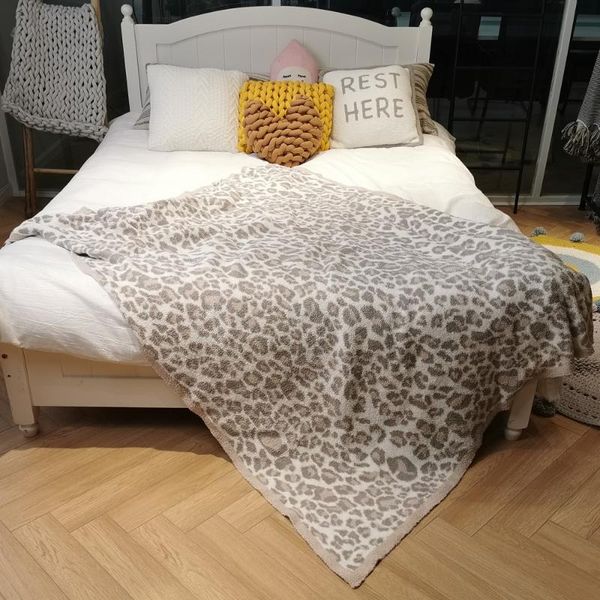 

blankets thick winter warm throw blanket three color jacquard elegant stripe edge delicate leopard knitted bed cozy plaid