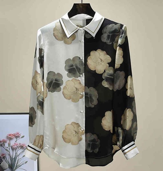 

women's blouses & shirts europe style vintage spring 2021 floral fashion printing c065, White