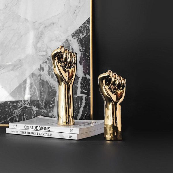

decorative objects & figurines nordic modern minimalist creativity electroplating fist gesture ornaments home living room study office craft