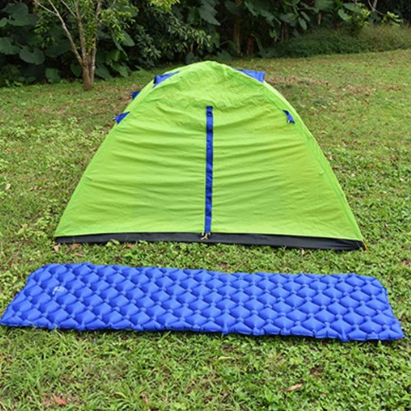 

outdoor pads ultralight sleeping camping mat inflatable thicken folding beach portable nylon cushion hiking moisture proof travel