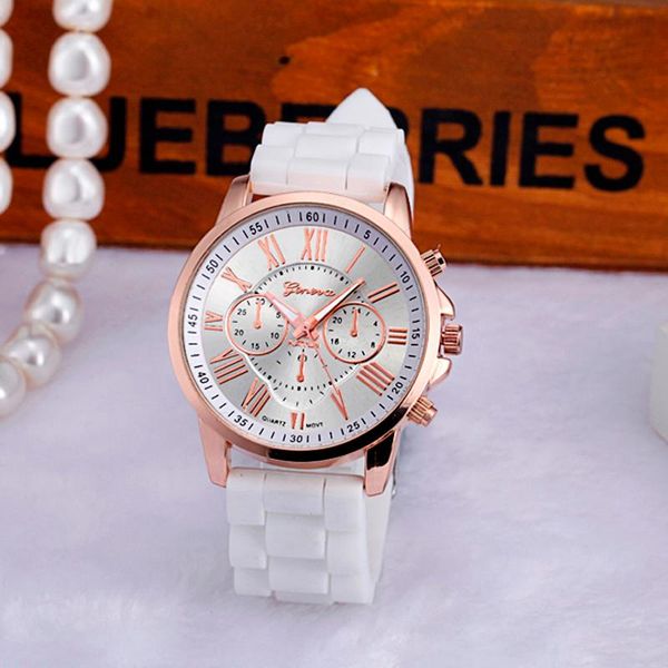

wristwatches 2021 silicone women roman numerals watches clock jelly gel quartz analog wrist watch lady relogio feminino p25, Slivery;brown