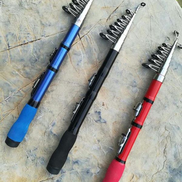 

boat fishing rods 100% original portable rotary 1.0m-2.3m carp rod glass fiber travel sea rock baitcasting pole