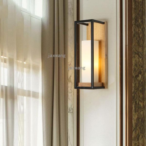 

wall lamp nordic lights for home wood bedroom bedside led light el corridor aisle bathroom loft deco wandlamp gallery