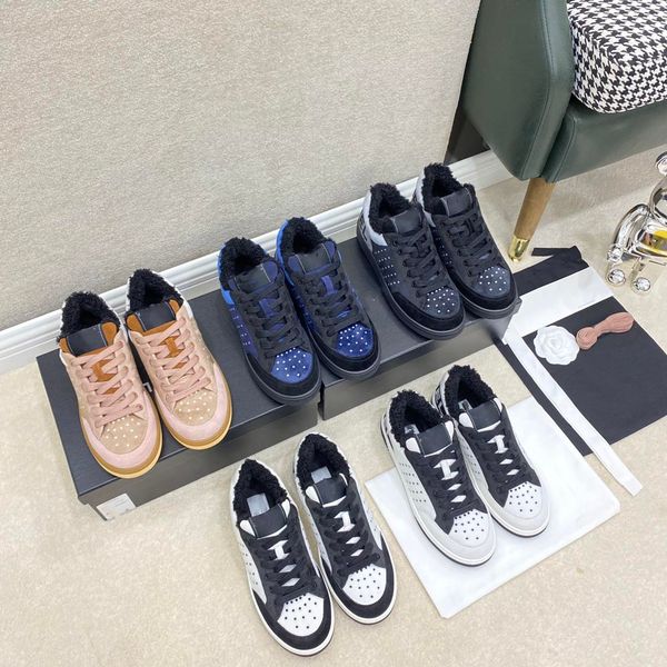 

2021 autumn and winter black white panda board casual shoes luxury designer inner lamb wool sports fashion shoe