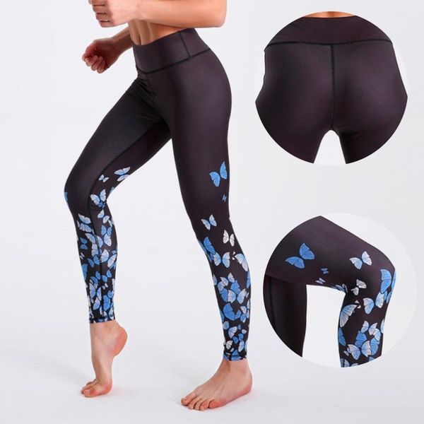 

yoga outfit gym pants women butterfly print fitness high waist seamless leggings sportswear workout sport leggins tights