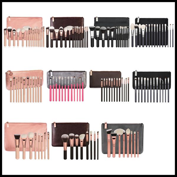 

epack new makeup brush set 15pcs synthetic hair black make up brush tools kit professional makeup brushes.
