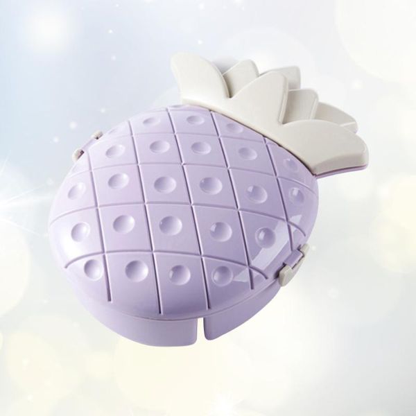 

gift wrap fruit divided plate dried snack tray container for home banquet party (pineapple purple + white)