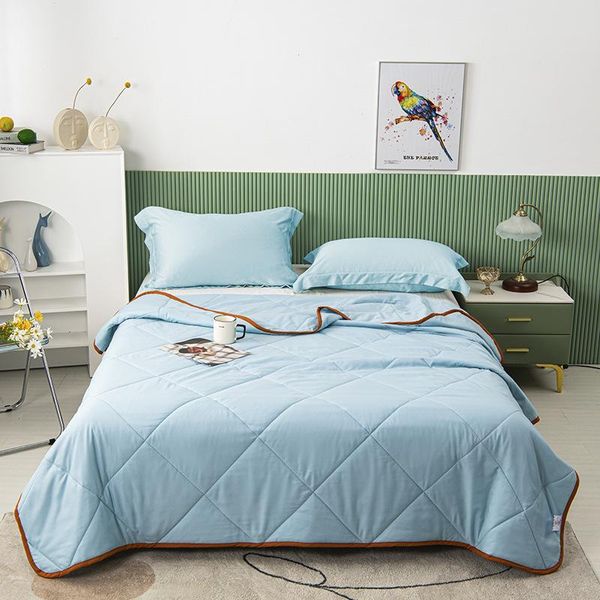 

comforters & sets summer air conditioning quilt cool in solid color washed cotton soft skin comfortable machine washable thin