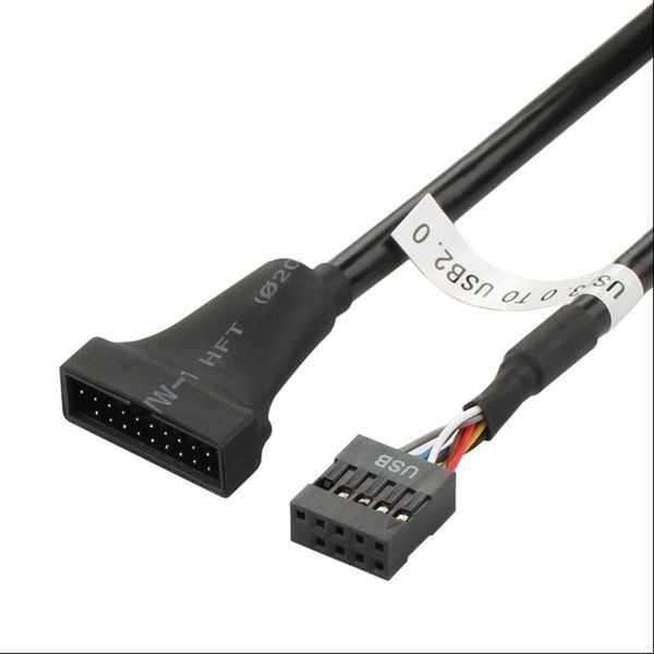 

hubs usb adapter cable internal 20-p 3.0 male to 9-p 2.0 female mainboard cpu computer cables & connectors fan extention