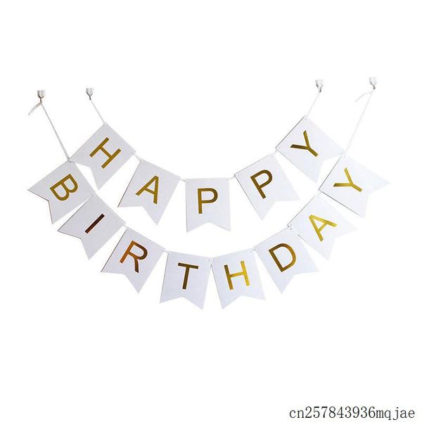 

party decoration 50packs happy birthday banner with gold letters swallowtail bunting flag garland decorations