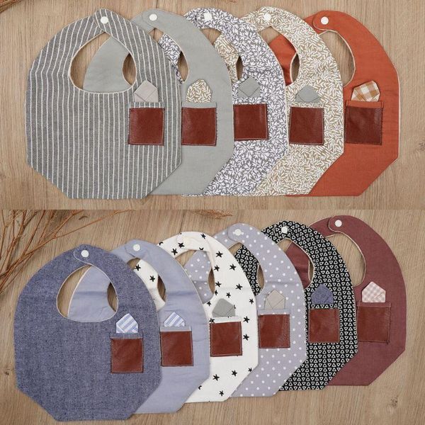

baby feeding bibs cotton born gentleman cute burp cloth infant saliva towels boys girls bandana & cloths