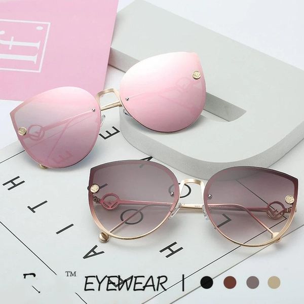 

sunglasses ienjoy gradient sun glasses female ocean women rimless uv400 brand designer, White;black
