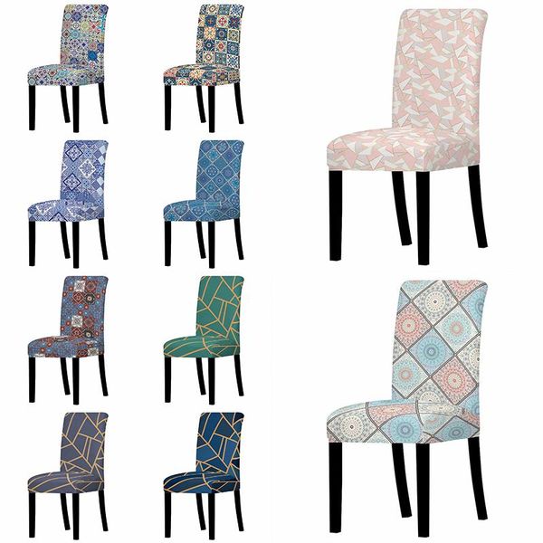 

chair covers bohemian geometric cover home decor dining slipcover spandex decoration covering office banquet