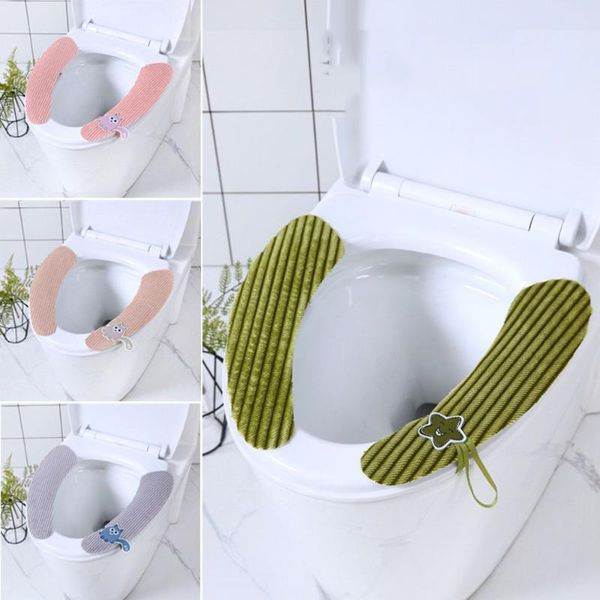 

toilet seat covers winter thicken past cartoon cover warm bathroom ring mat