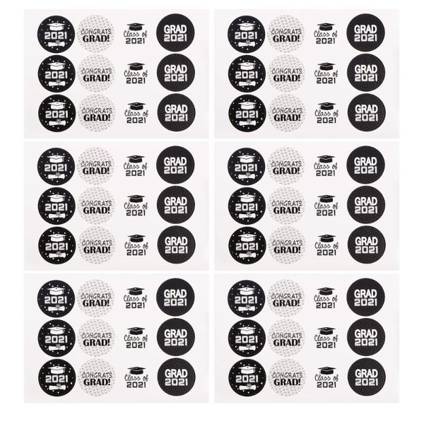 

108pcs graduation packing sealing stickers theme round labels gift wrap