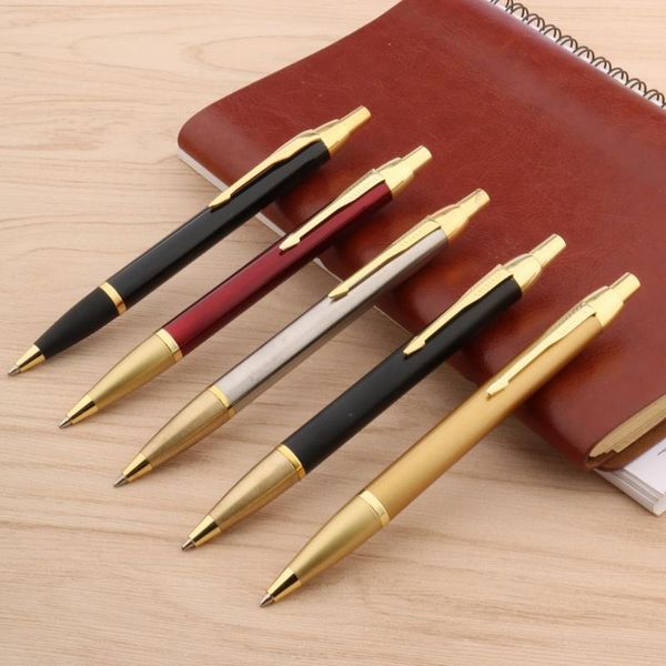 

stainless steel golden arrow student pen press metal ballpoint pens, Blue;orange