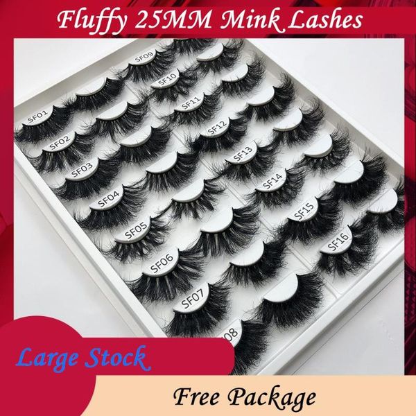 

false eyelashes sf 25mm natural 5d dramatic volume fake lashes makeup mink extension tool kit cilios one pair fluffy