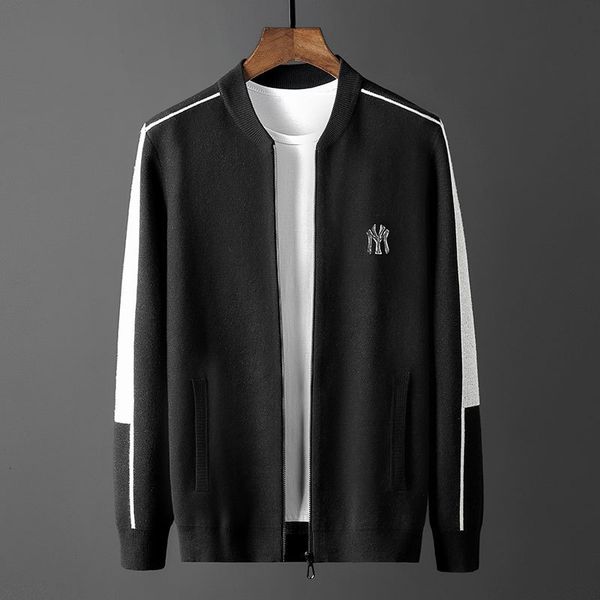 

sweaters knit fashion brand jacket men's ted coat cardigan spring and autumn sweater color matching, White;black
