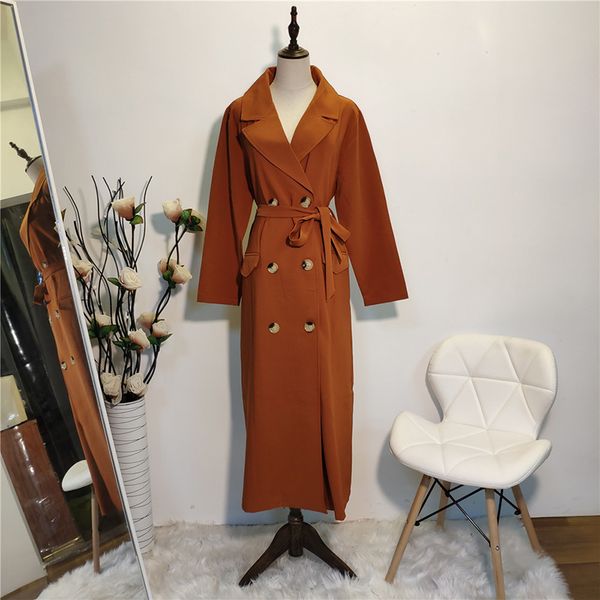 

plus size cardian women long button trench coat manteau femme hiver casaco feminino gabardina kimono mujer plaszcze damskie, Red